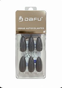 Unha Stilleto Autocolante Cinza - Dafu