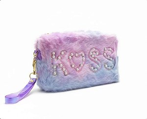 Necessaire Kiss Lilás com Azul
