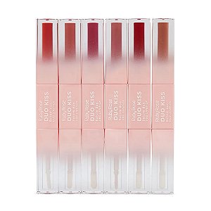Duo Kiss Batom Líquido + Lip Gloss Transparente DK04 - Ruby Rose