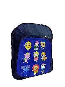 Mochila Infantil Azul Animais