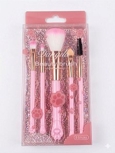 Kit 5 Pincéis Rosa - Danfula