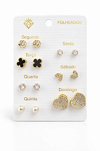Kit C/7 Brincos Days Of The Week N10 - NÃO HÁ TROCA