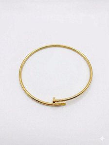 Choker Prego Dourada em Aço Inoxidável - NÃO HÁ TROCA