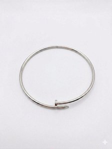 Choker Prego Prata em Aço Inoxidável - NÃO HÁ TROCA