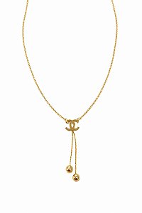 Colar Duplo Pingente Dourado em Aço Inoxidável N17 - NÃO HÁ TROCA