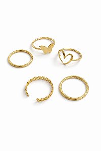 Kit C/5 Anéis Dourado N41 - NÃO HÁ TROCA