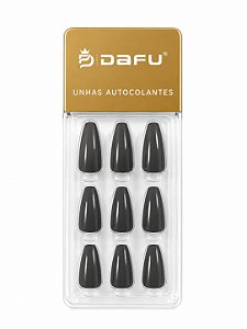 Unha Bailarina Curta Autocolante Cinza Escuro - Dafu