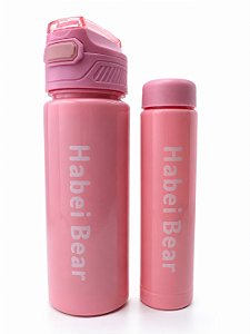2 Garrafa Rosa 800ml + 300ml - Habei Bear