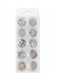 Kit C/10 Glitter - Prata
