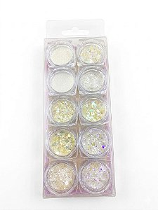 Kit C/10 Glitter - Branco