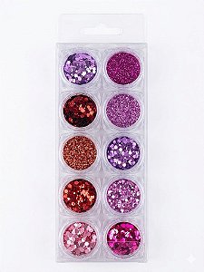 Kit C/10 Glitter - Roxo