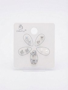 Kit 5 Pares de Brincos Prata Dafu N504 - NÃO HÁ TROCA