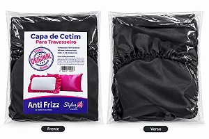 Capa De Cetim Para Travesseiro Preta
