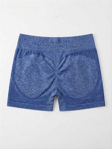 Short Canelado Azul