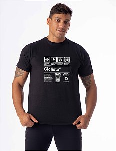 T-Shirt Masc. Preta Rotulando o Ciclista