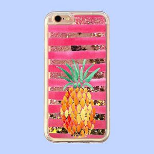 Capa para Celular "Case" Abacaxi Feelings Glitter