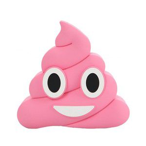 Carregador Portátil "Powerbank" Emoji - Poop cocô rosa