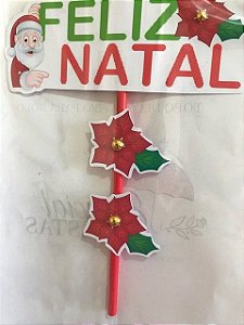 FELIZ NATAL COM FLORES TOPO DE BOLO (PAPEL FOTOGRÁFICO)