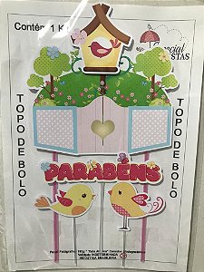 Topper Para Bolo Jardim das Borboletas - Festcolor - Artigos para  festas,Fantasias e Doces em Curitiba