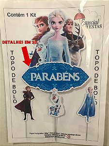 FROZEN TOPO DE BOLO (DETALHES EM 3D)