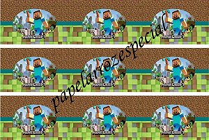 MINECRAFT TOPO DE BOLO (DETALHES EM 3D) - PAPEL ARROZ ESPECIAL