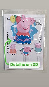 PEPPA PIG TOPO DE BOLO (DETALHES EM 3D)