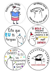 Bolo flork Meme com papel arroz e chantininho. 