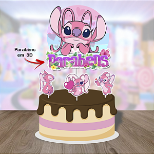 ANGEL (STITCH) TOPO DE BOLO (DETALHE 3D)