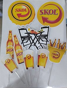 KIT SKOL (TOPO DE BOLO + 4 FAIXAS LATERAL)