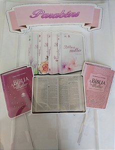 KIT BIBLIA DA MULHER (TOPO DE BOLO + 04 FAIXAS LATERAL)