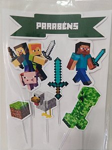 Minecraft em 2023  Minecraft, Topper de bolo, Topo de bolo