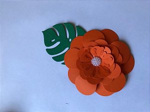 ROSA SCRAP LARANJA 7 CM (01 UNIDADE)