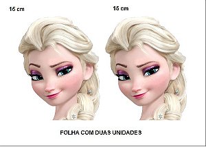 FACE PRINCESA ELSA - TEMA FROZEN 15 CM (DUAS UNIDADES FOLHA)