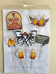 Bolo tema boteco masculino quadrado