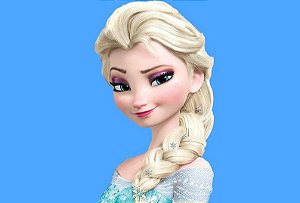 FACE PRINCESA ELSA - TEMA FROZEN - 20 CM - PAPEL ARROZ ESPECIAL