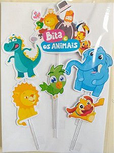 KIT BITA E OS ANIMAIS TOPO DE BOLO + 24 TAGS - PAPEL ARROZ ESPECIAL