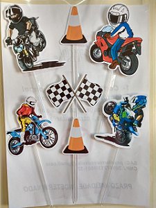 Motos Motocicletas e Bikes Papel De Arroz p/ Bolo Retangular A4 20x30cm  (Motocross) MOD.01