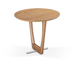 MESA LATERAL FORM - MADEIRA CARVALHO AMENDOA DETALHE DOURADO