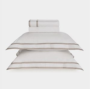 JOGO DE CAMA TRUSSARDI CASTELLO - CETIM  300 FIOS 100% ALGODÃO EGÍPCIO