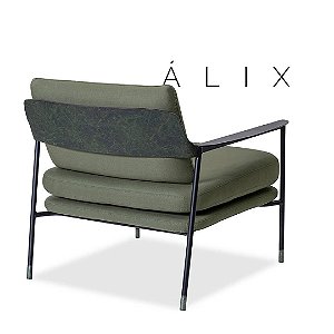 POLTRONA ÁLIX - COURO ECOLÓGICO VERDE