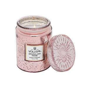 MINI VELA VOLUSPA POTE DE VIDRO SPARKLING ROSE - 50H