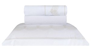 JOGO DE CAMA NATURALLE WINDSOR - CETIM 300 FIOS 100% ALGODÃO