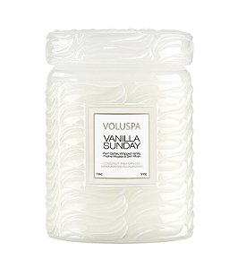 VELA VOLUSPA POTE DE VIDRO G RELEVO VANILLA SUNDAY - 100H