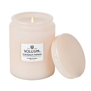VELA VOLUSPA POTE DE VIDRO G COCONUT PAPAYA - 100H