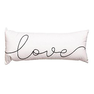 almofada decorativa em veludo love bordado 20x52
