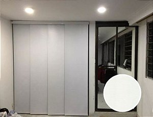 Cortina Painel Blackout cor Branco Texturizado