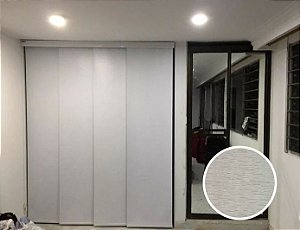 Cortina Painel Blackout cor Cinza Texturizado