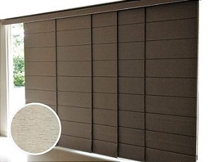 Cortina Painel Romano Blackout cor Bege Texturizado