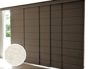 Cortina Painel Romano Blackout cor Palha Texturizado