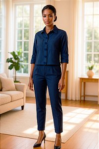 Conjunto de Camisa e Calça em Viscolinho – Conforto com Elegância Natural